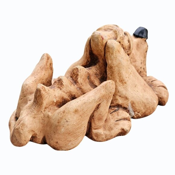 Vintage Bill Vernon Hand Carved Wooden Hound Dog Folk Art Figure Signed 1980 - Picture 4 of 15